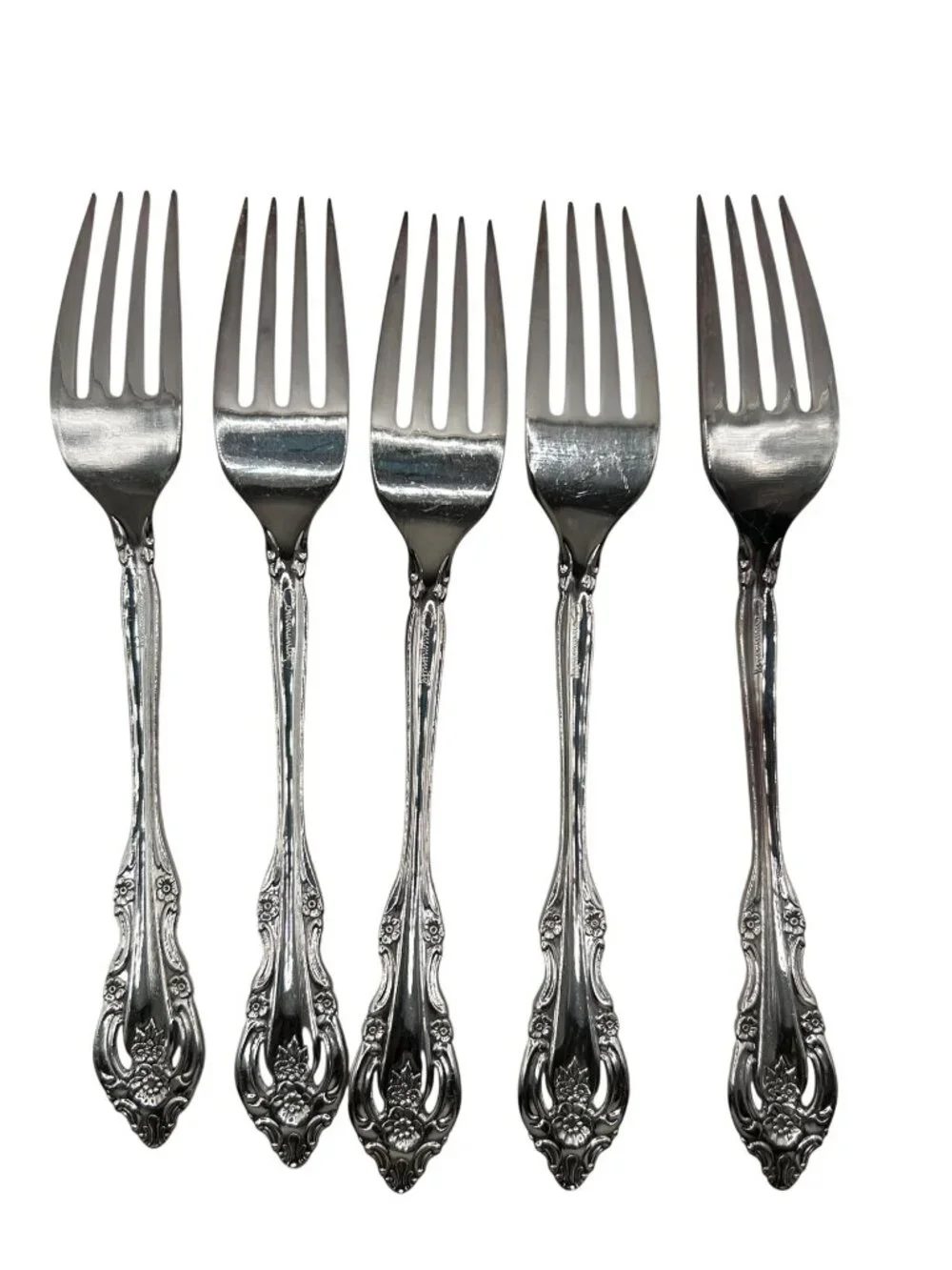 Oneida Silver Artistry Silverplate Dinner Forks Set Of 5 Vintage 1965 Elegant Fl